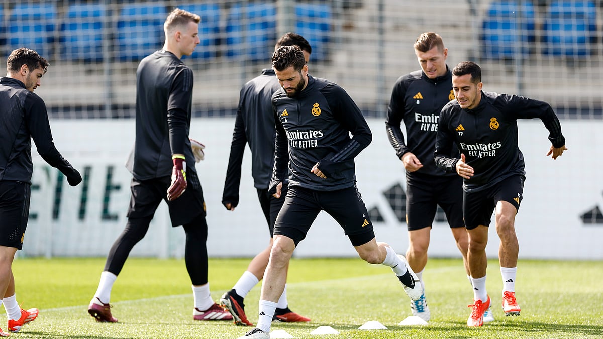 X | Real Madrid FC : Real Madrid gearing up ahead of the Manchester City clash in the UEFA Champions League.