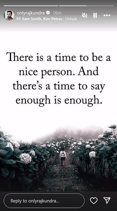 Raj Kundra's Instagram Story