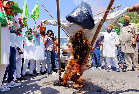 Farmers protest in Patiala