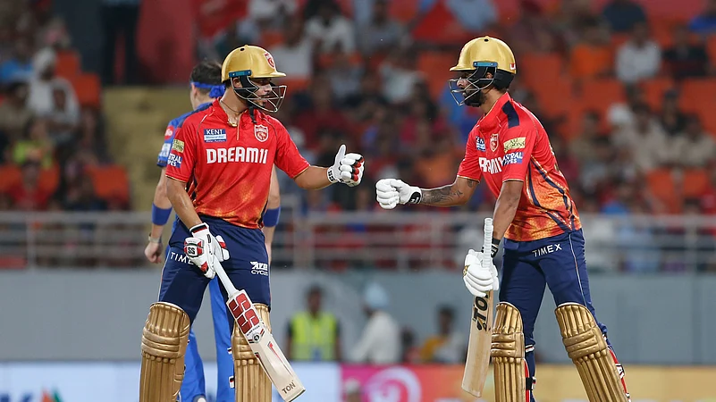 PBKS Ashutosh Sharma and Harpreet Brar in PBKS Vs MI, IPL 2024. AP Photo