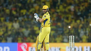 AP : Mahendra Singh Dhoni bats during match 22 of Indian Premier League 2024, between Chennai Super Kings and Kolkata Knight Riders in Chennai.