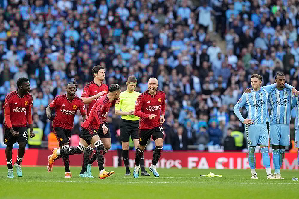 | Photo: AP/Alastair Grant : FA Cup 2023-24 Semi-Finals: Manchester United Vs Coventry City