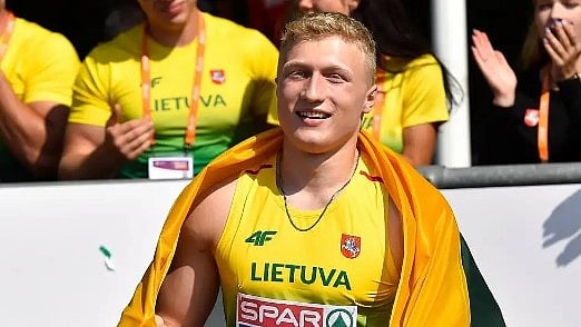 Mykolas Alekna of Lithuania broke a world record in the discus throw that had stood since 1986 at the Oklahoma Throws Series competition