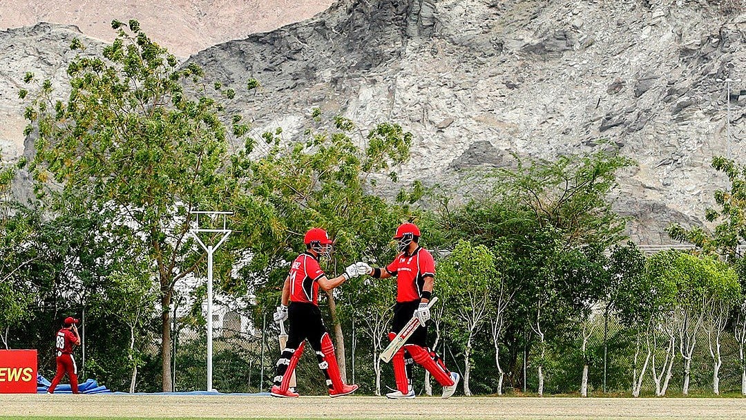 X/@ACC_media : Team Hong Kong in action at the ACC Mens T20I Premier Cup match.