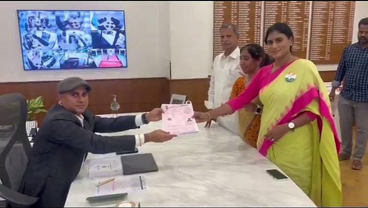 X/@realyssharmila : Y S Sharmila files nomination from Kadapa Lok Sabha seat