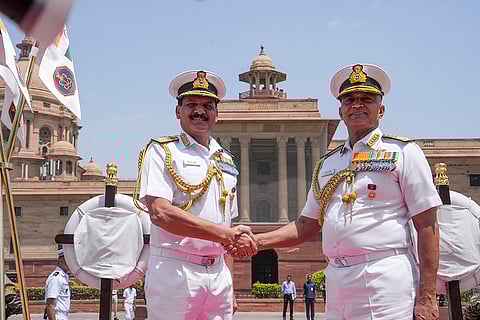 Admiral Dinesh Kumar Tripathi receives Guard of Honour