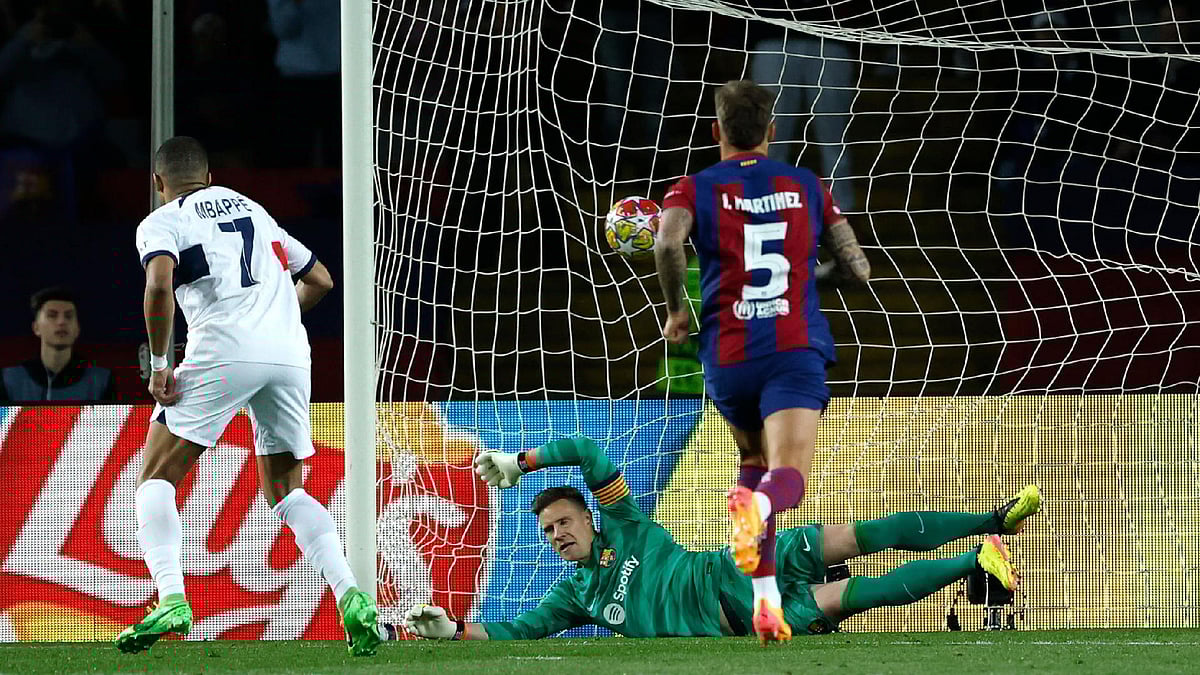 Kylian Mbappe was on target twice. - Joan Monfort/AP