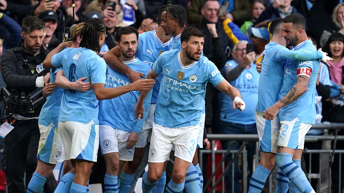 Adam Davy/PA : Bernardo Silva (third left) scored the winner as Manchester City reached the FA Cup final.