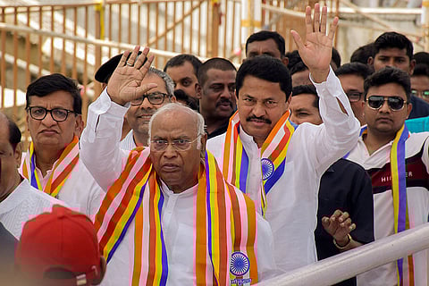 Mallikarjun Kharge at Deekshbhoomi in Nagpur