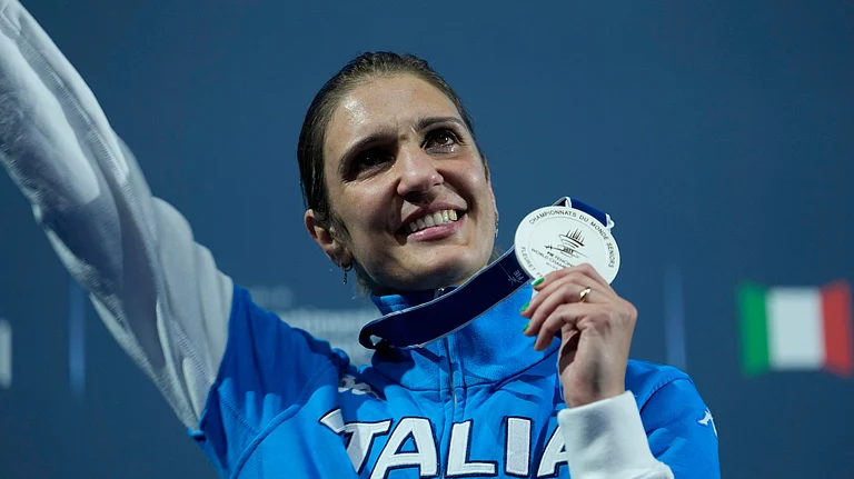 Fencer Arianna Errigo and high jumper Gianmarco Tamberi were named as Italy’s flagbearers for the Paris Olympics opening ceremony. - AP