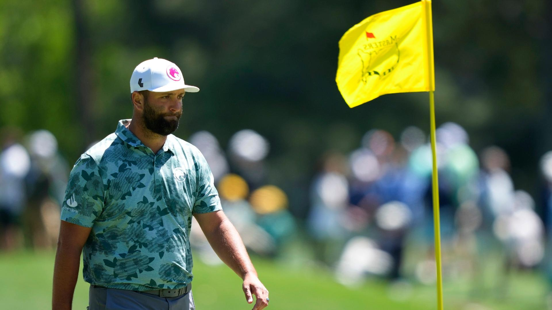 Matt Slocum/AP : Jon Rahm remained well down the leaderboard after a third round of 72 at the Masters.