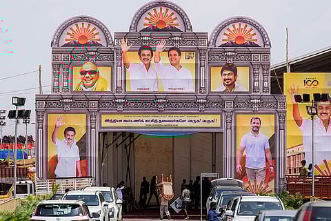 Prep for rally of CM Stalin and Rahul Gandhi