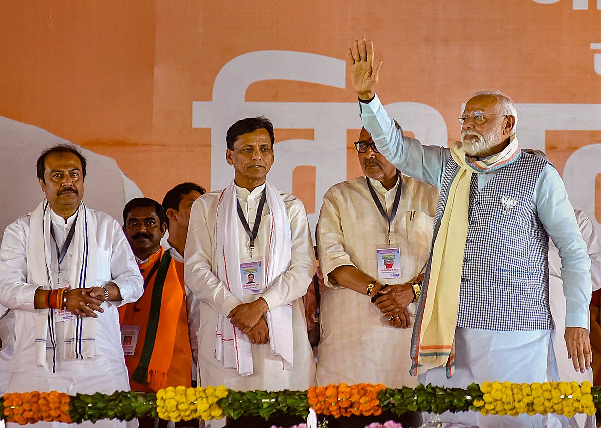 PTI : Prime Minister Narendra Modi during rally in Rajasthan |