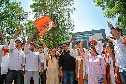 ABVP protest against DTC