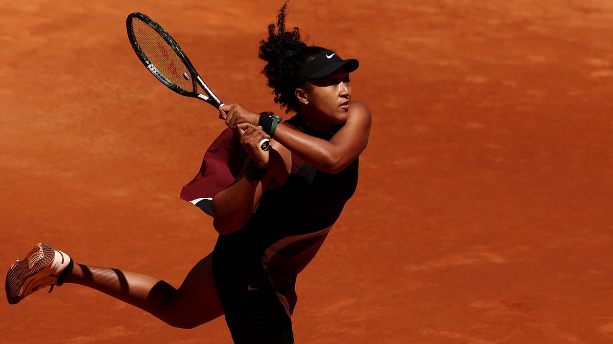 Naomi Osaka in action at the Madrid Open.