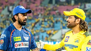 X | LSG : KL Rahul and MS Dhoni during the first clash of IPL 2024 between LSG vs CSK on April 19, Friday.