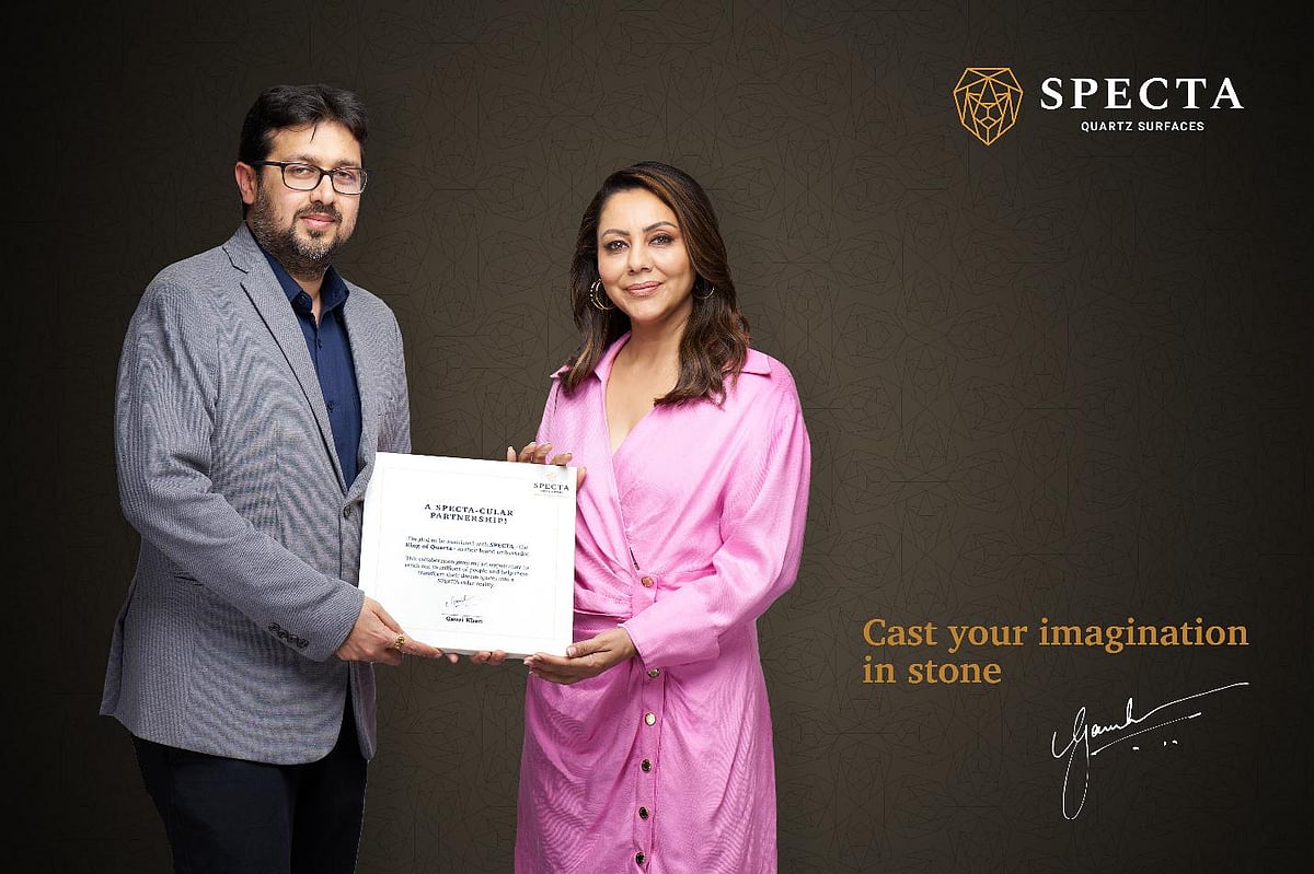  Mr. Ankit Jain, founder, Specta Quartz Surfaces with celebrity interior designer, Mrs Gauri Khan