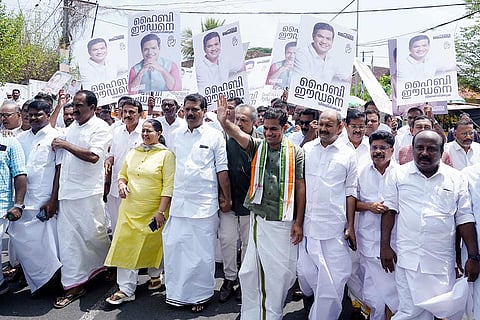 Hibi Eden arrives to file nomination for LS polls