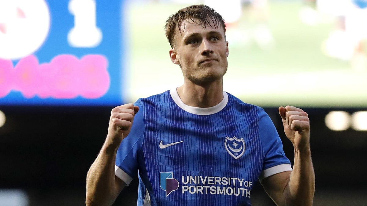 Photo: Ben Whitley/PA : Owen Moxon scored Pompey’s winner. 