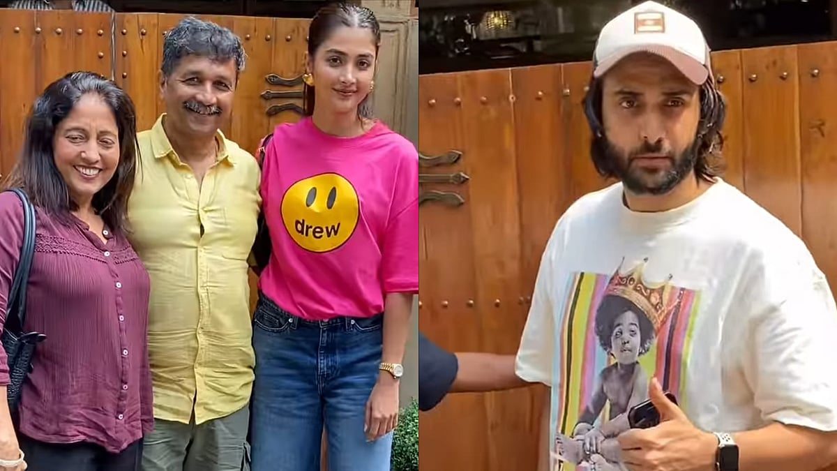 Instagram : Pooja Hegde with her parents and Rohan Mehra