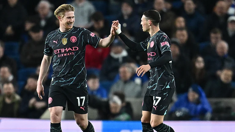 Kevin De Bruyne and Phil Foden were both on the scoresheet against Brighton. - null
