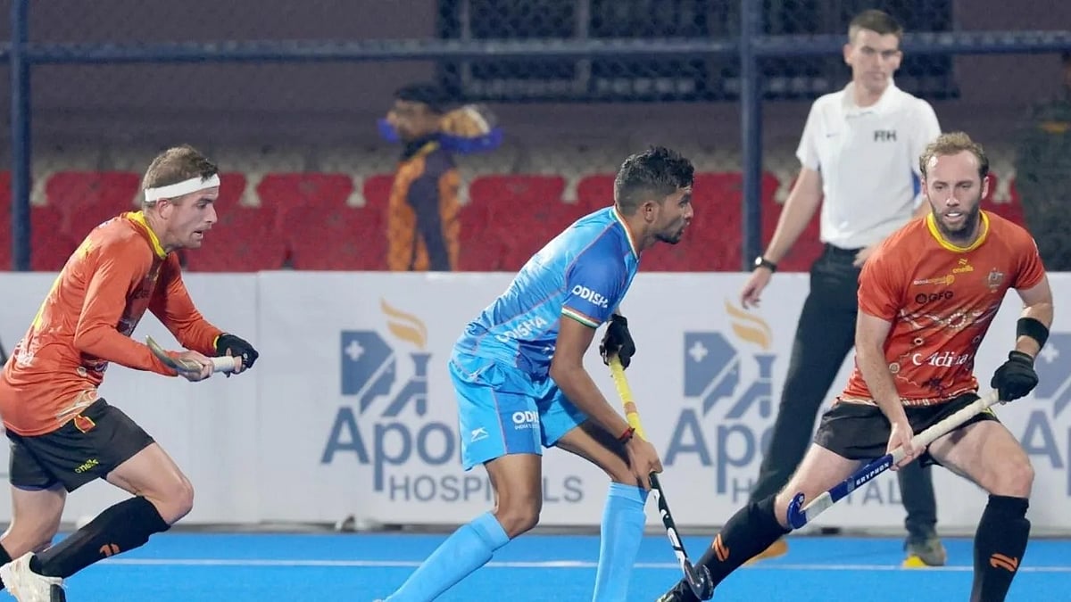 Hockey India : Glimpse from the first match of Hockey Test series between Indian and Australia played on April 6, Saturday in Perth, Australia. 