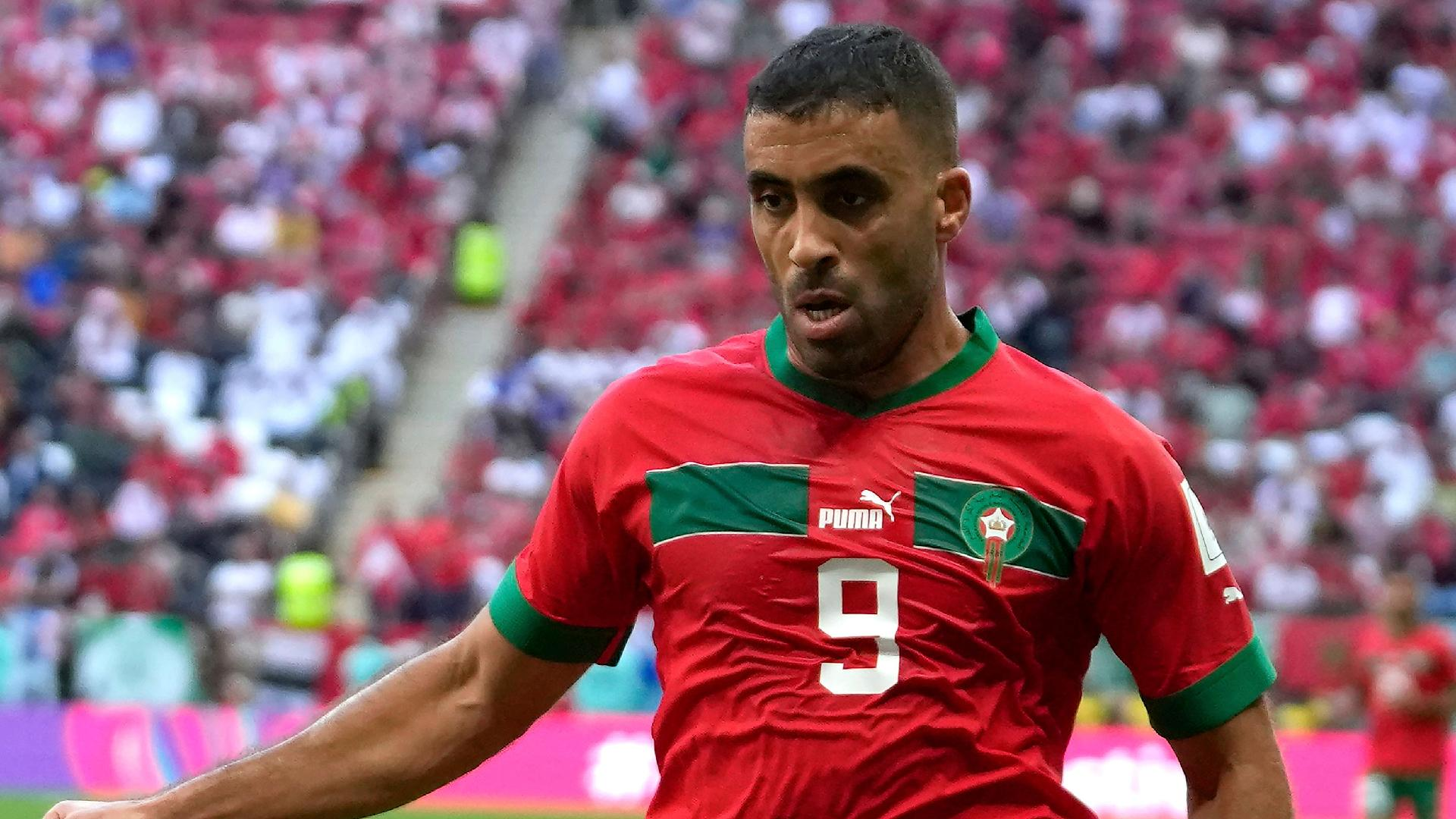 Thanassis Stavrakis/AP : The Saudi football federation and players’ union has condemned a whip attack on Al-Ittihad player Abderrazak Hamdallah, pictured playing for Morocco.