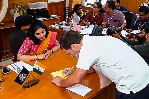 Rahul Gandhi files nomination for LS polls