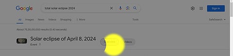 Google Solar Eclipse Animation