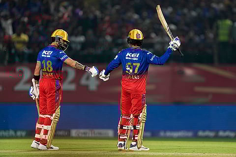 RCB's Rajat Patidar celebrates his fifty