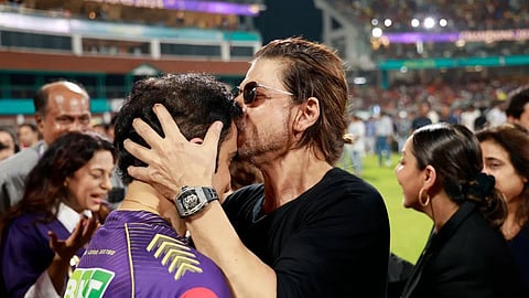 Gautam Gambhir with KKR co-owner Shah Rukh Khan.