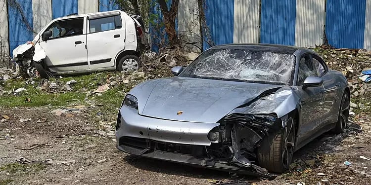 The mangled Porsche at the accident spot in Pune | - PTI