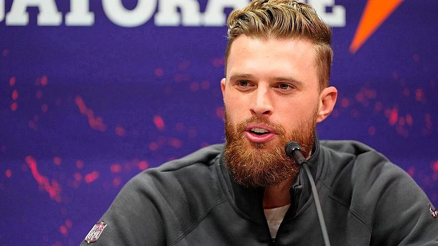 X : Kansas City Chief Kicker Harrison Butker slams Biden.