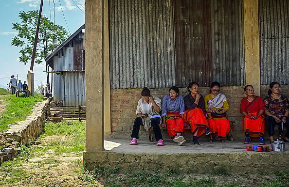 (Photo by Ritesh Shukla via Getty Images) : People visit a polling station to caste their vote during the second Phase of voting on April 26, 2024 in a village in Ukhrul district, Manipur, India. 