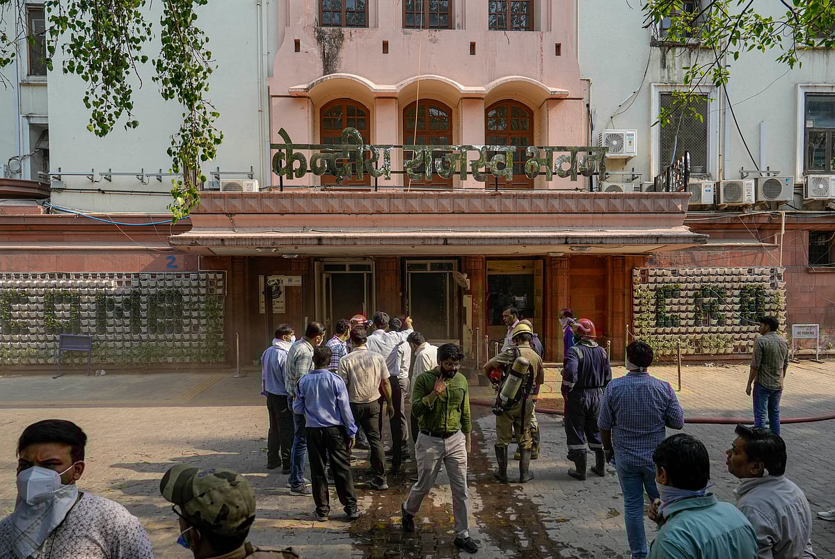 Shahbaz Khan/PTI :  
Fire at Income Tax building