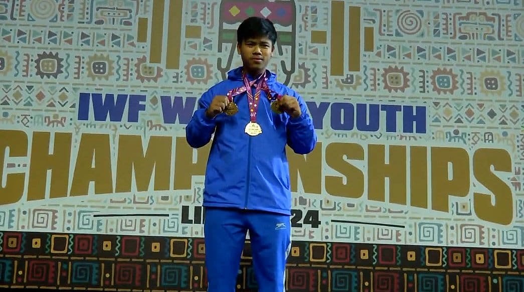 X | SAI Media  : Indian weightlifter Bedabrat Bharali. 