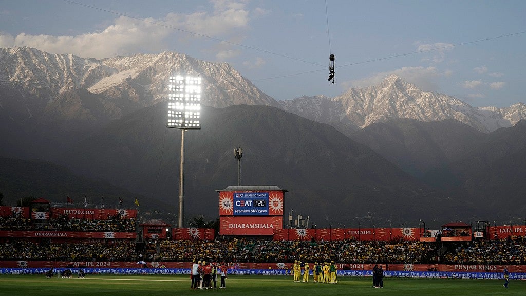 AP/Ashwini Bhatia : The HPCA Stadium in Dharamsala hosted the Indian Premier League 2024 match between Punjab Kings and Chennai Super Kings on May 5.