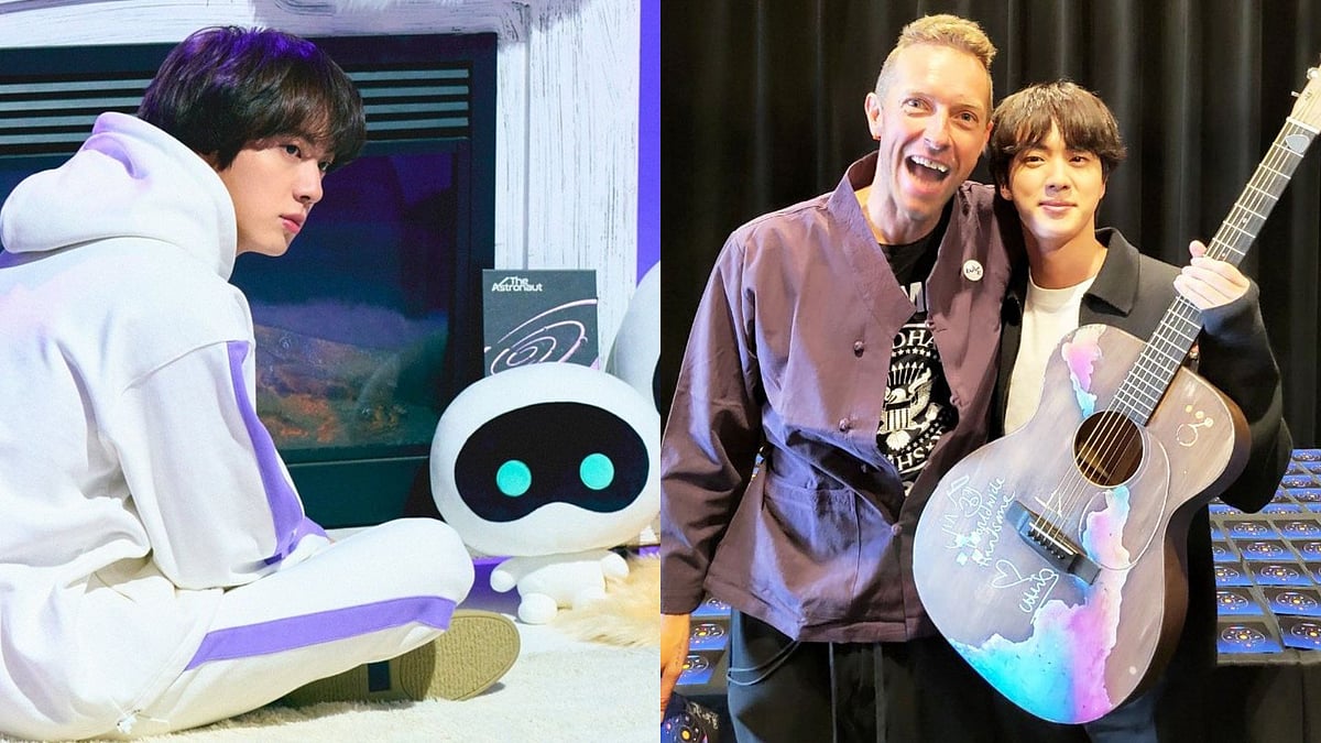 Instagram : Jin with Wootteo; Jin with Chris Martin