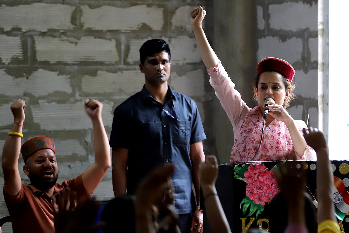 Kangana Ranaut, during an election campaign in Mandi, Himachal Pradesh. - SURESH K PANDEY