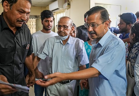 LS Polls: CM Kejriwal casts vote in Delhi