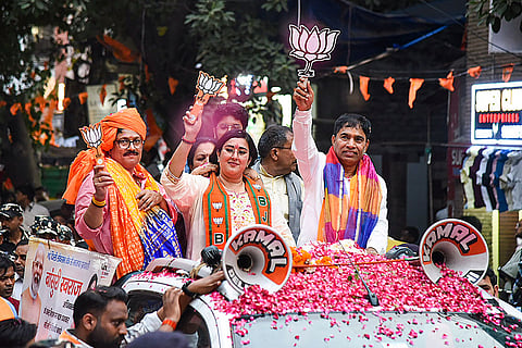 Bansuri Swaraj campaigns in Delhi