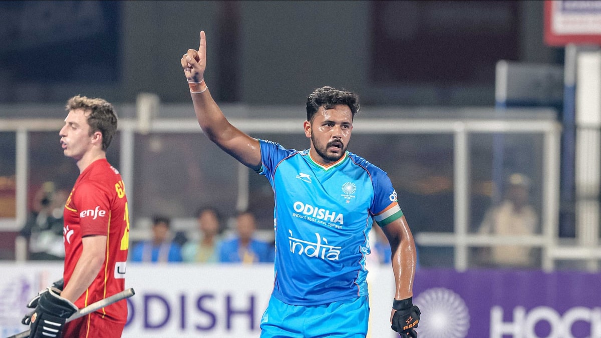Photo: Hockey India : The Harmanpreet Singh-led Indian men's hockey team beat Argentina in the FIH Pro League in Antwerp.