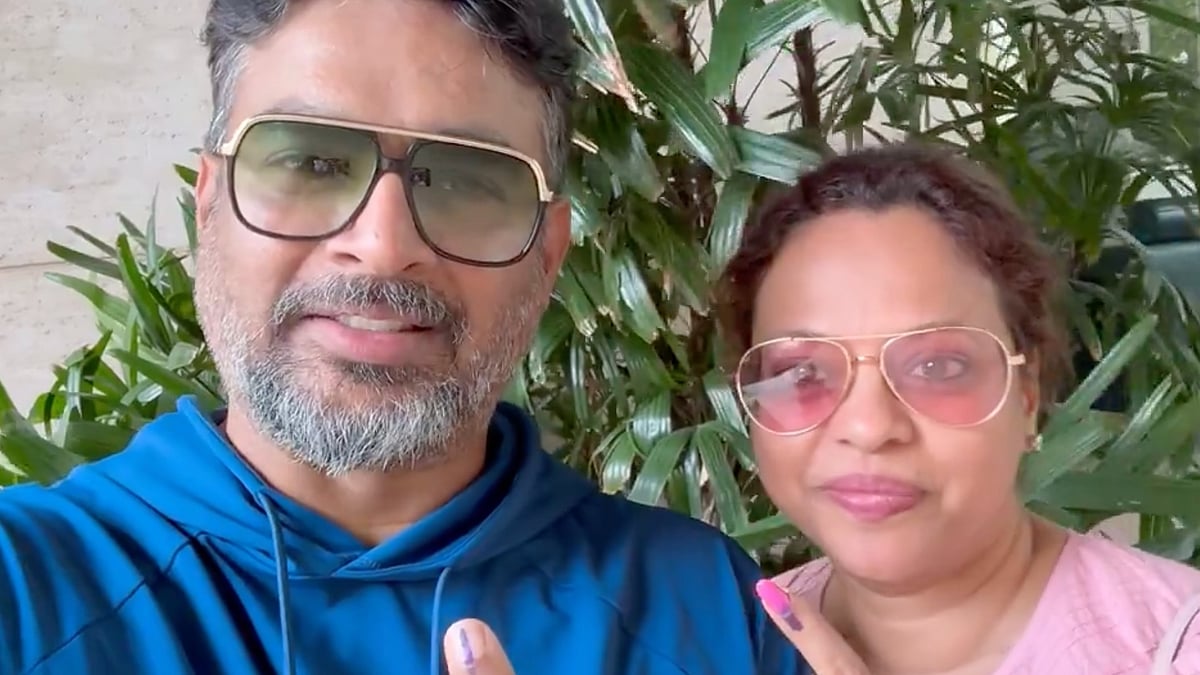 X : R Madhavan with his wife