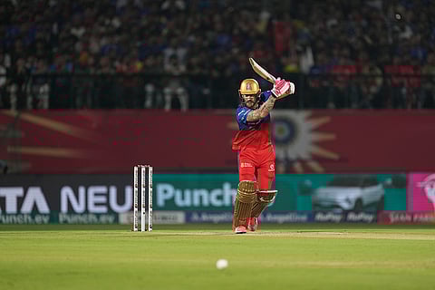 Faf du Plessis plays a shot