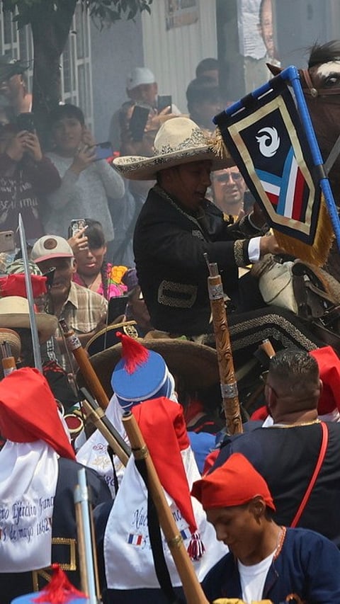Enactment of the Battle of Puebla for Cinco De Mayo