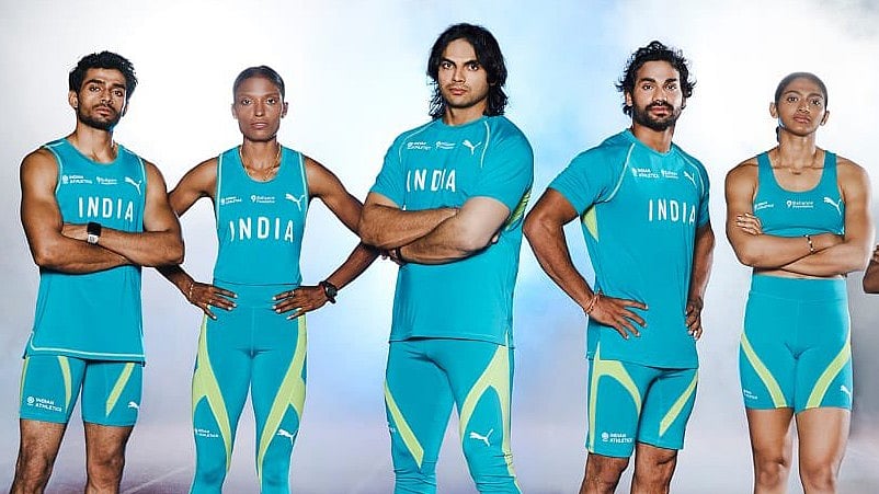 Photo: X/ @imrahultrehan : Indian athletes before the Paris Olympics 2024.