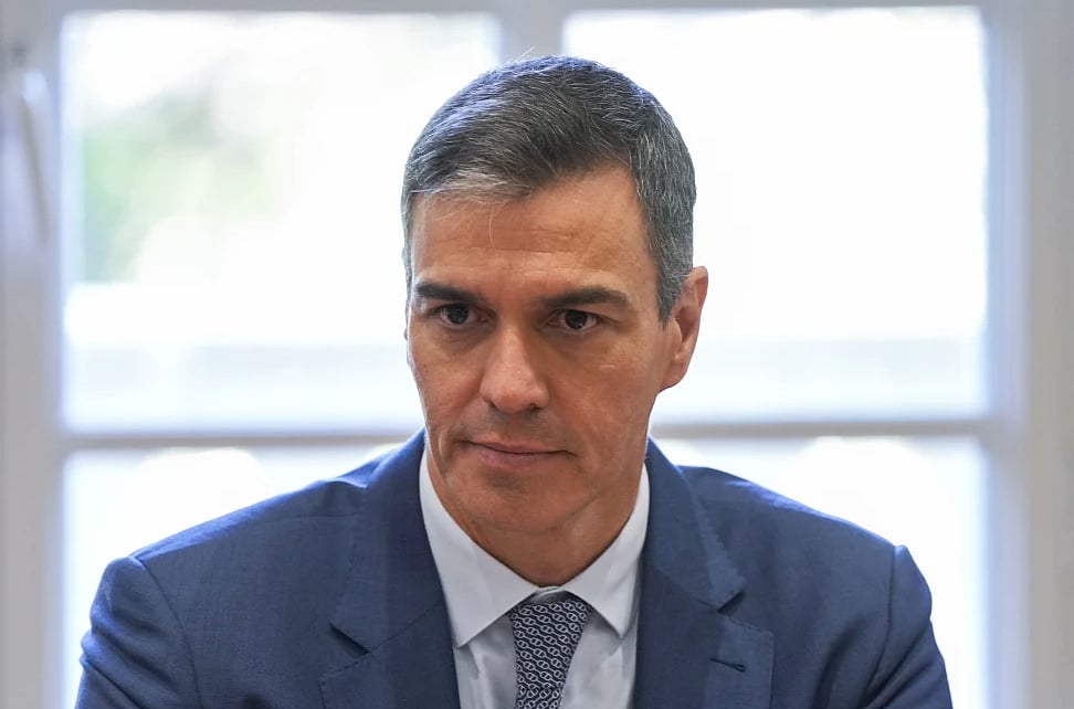 AP : Spain’s Prime Minister Pedro Sanchez presides over a meeting with Middle Eastern foreign ministers at the Moncloa Palace in Madrid, Spain, Wednesday, May 29, 2024. Spain’s Parliament is expected to give the final approval Thursday, May 30, 2024, to a controversial amnesty law for hundreds of Catalan separatists involved in the illegal and unsuccessful 2017 secession bid |