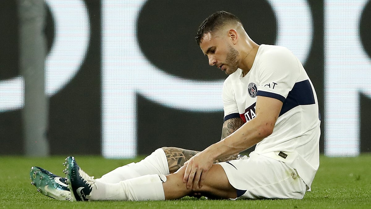 Lucas Hernandez suffered a knee injury during Paris Saint-Germain's defeat on Wednesday
