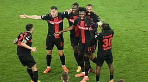 Bayer Leverkusen are on course to win an unbeaten treble