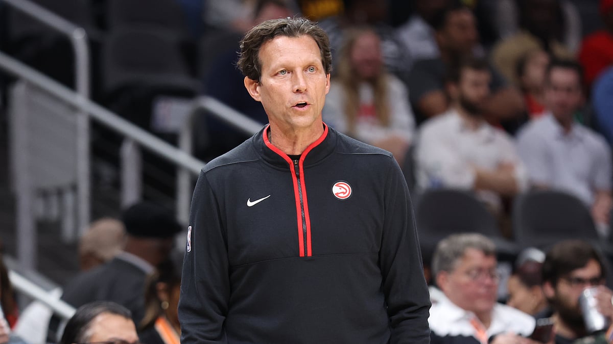 Quin Snyder oversees his first game as head coach of the Atlanta Hawks. - null